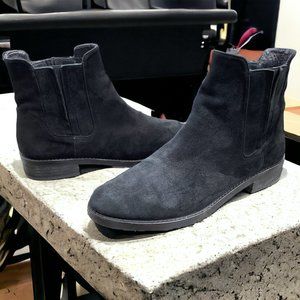 Stuart Weitzman Modernist Black Suede Chelsea Ankle Boots